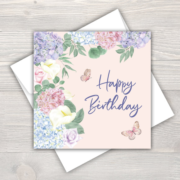 Female Unpersonalised Birthday Card - Hydrangea