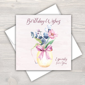 Female Birthday Card - Flower Jug