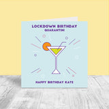 Female Personalised Birthday Card - Lockdown Quarantini