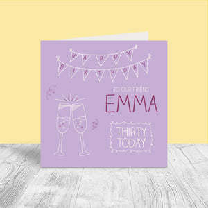 Female Personalised Birthday Card - Champagne Age