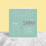 Female Personalised Birthday Card - Champagne Age