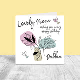 Female Personalised Birthday Card - Leaves