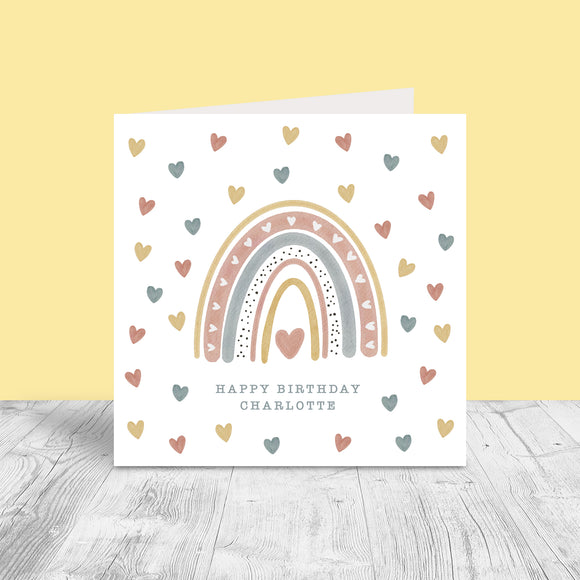 Female Personalised Birthday Card - Rainbow