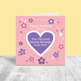 Personalised Female Scratch Off Heart Card - Flower Ring