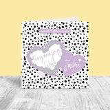 Personalised Female Scratch Off Heart Card - Dotty