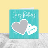 Personalised Female Scratch Off Heart Card - Lines