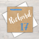 Male Personalised Birthday Card - Script