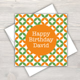 Male Personalised Birthday Card - Circles