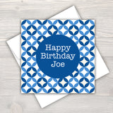 Male Personalised Birthday Card - Circles