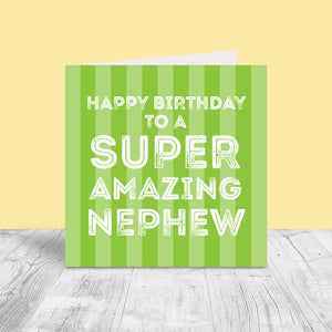 Nephew Birthday Card - Stripe