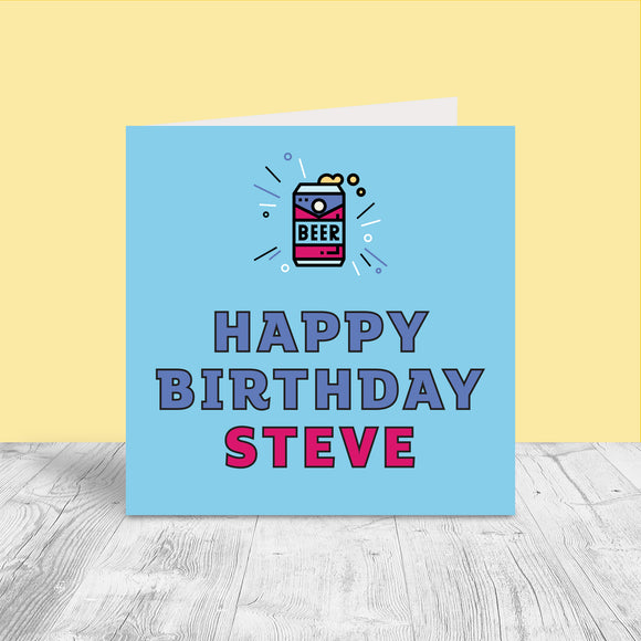Male Personalised Birthday Card - Can