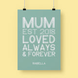 Personalised Mother's Day Print - Mum EST.