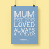 Personalised Mother's Day Print - Mum EST.