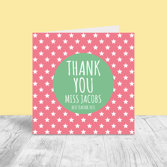 Personalised Thank You Teacher – Stars