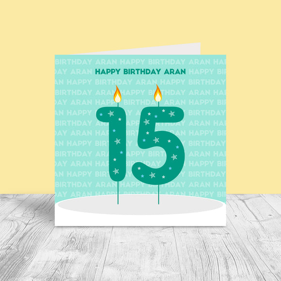 Teens Personalised Birthday Card - Candle