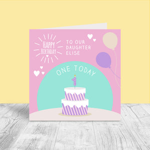 Kids Personalised Birthday Card - Candle