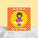 Kids Personalised Birthday Card - Superhero